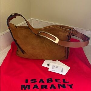 Isabel Marant Leyden Cognac Suede Shoulder Bag